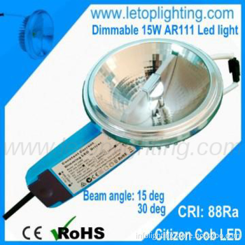 Dimmable 200-250V citizen COB 15W AR111 Led spot light